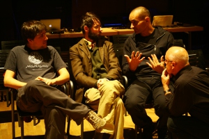 from left sound artist Pablo Sanz | multimedia artist Konrad Korabiewski | multimedia artist Thomas Köner | director and media artist Götz Naleppa